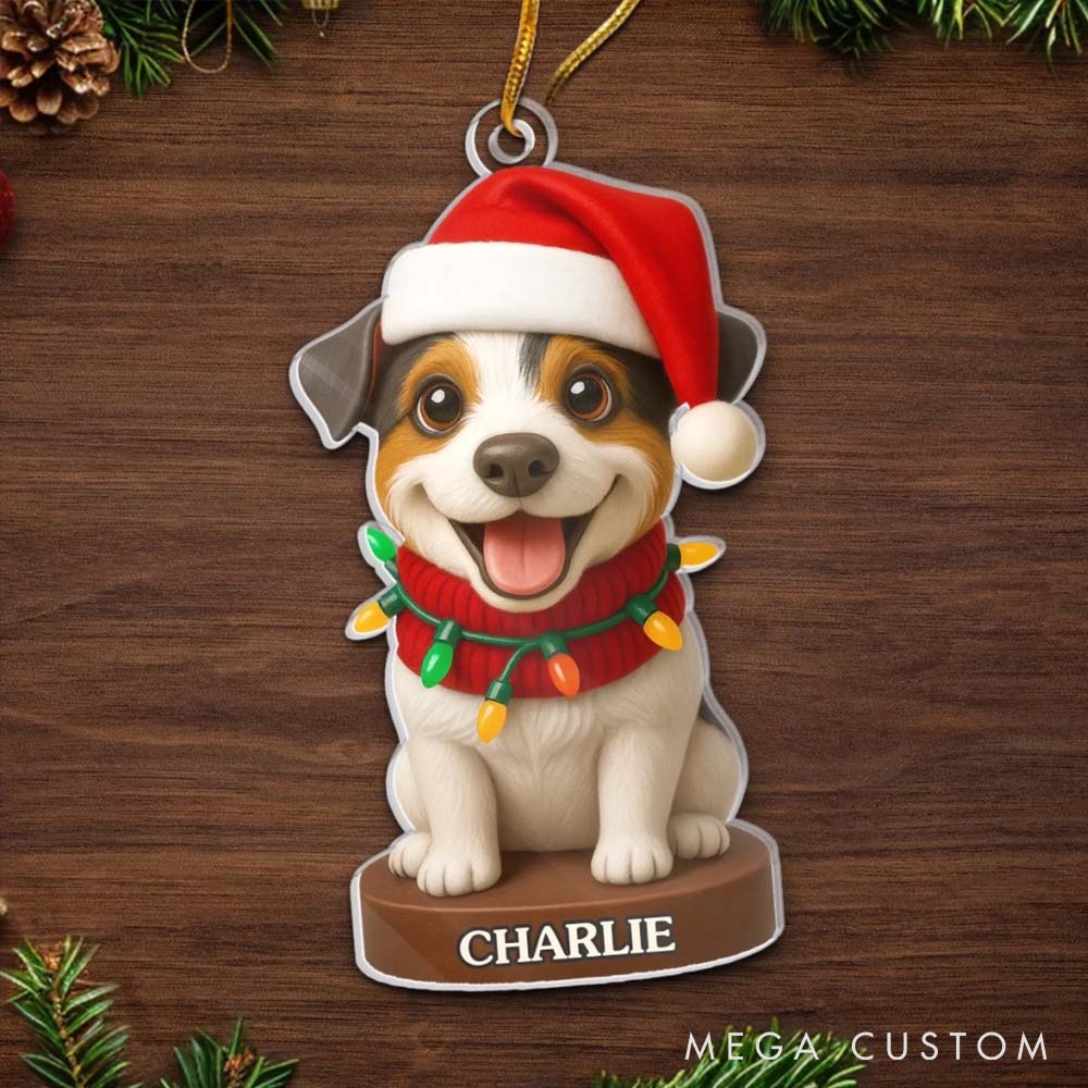 Personalized Dog Lover Bark the Halls Christmas Ornament
