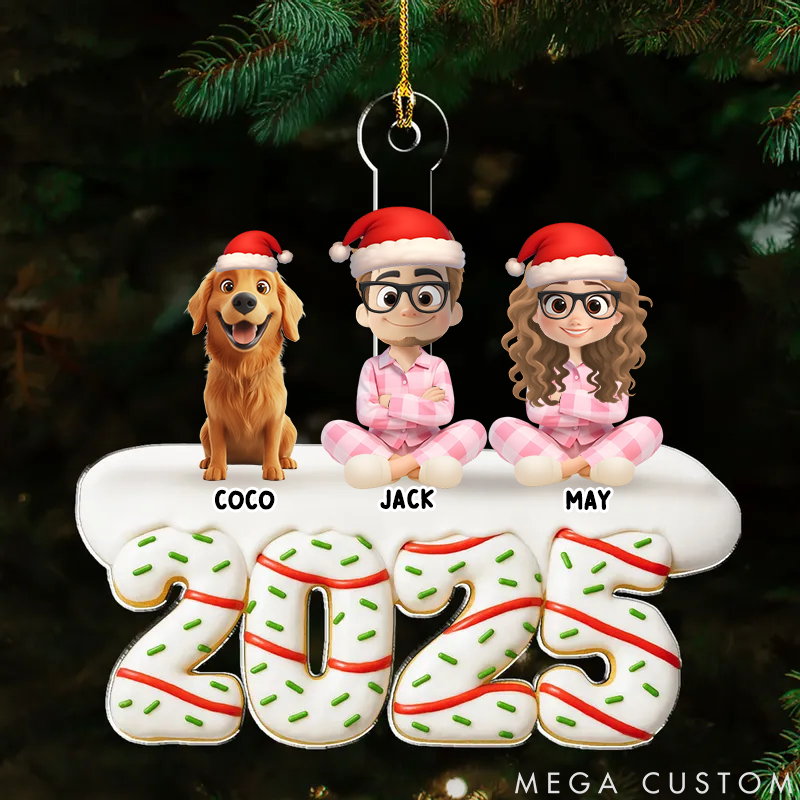 Personalized Dog Lover Happiness Baked into every Moment Christmas Ornament