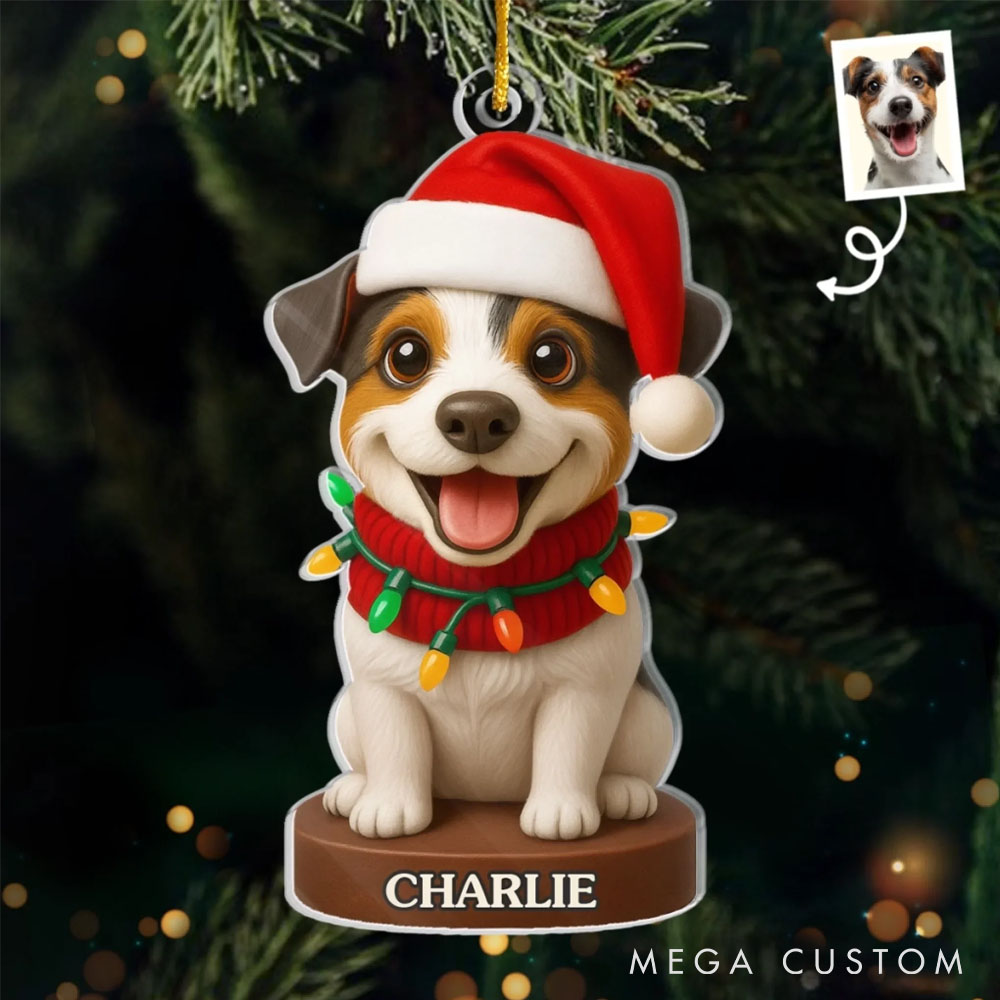 Personalized Dog Lover Bark the Halls Christmas Ornament