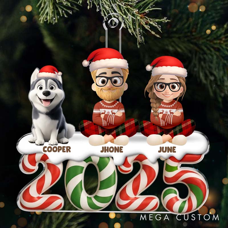 Personalized Dog Lover Our little World Christmas Ornament