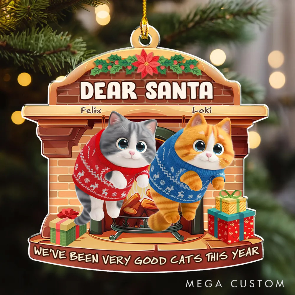 Personalized Cat Lover I have been Very Good Cat Santa Christmas Ornament