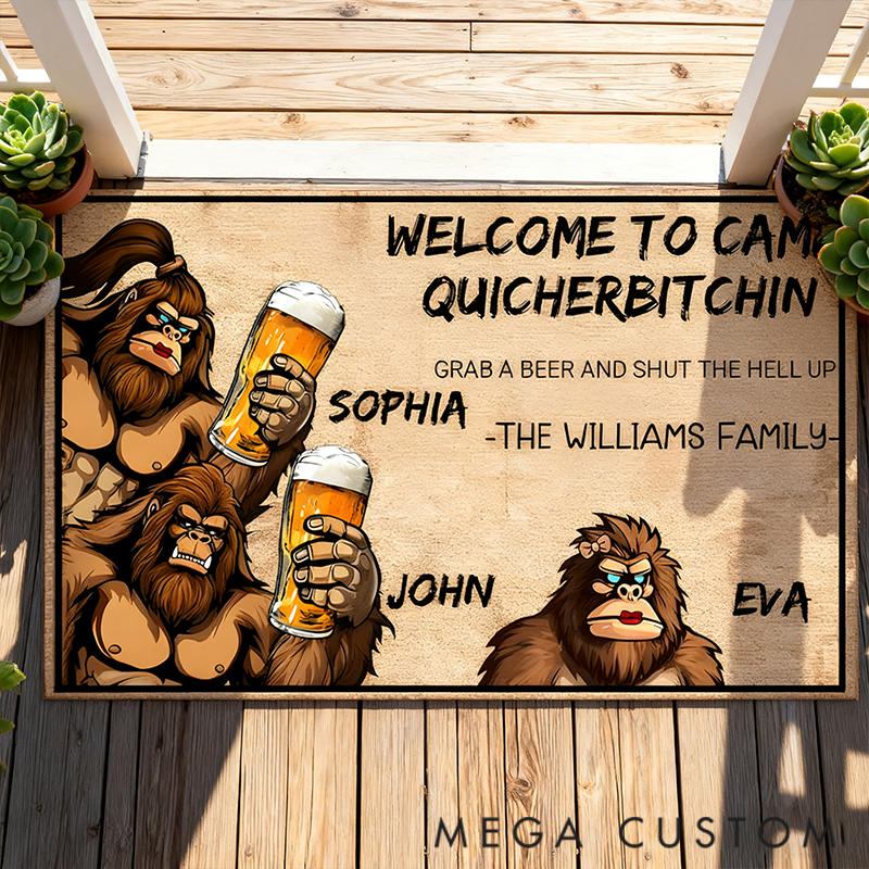 Personalized Doormat Family Theme Welcome to Camp Quitcherbitchin