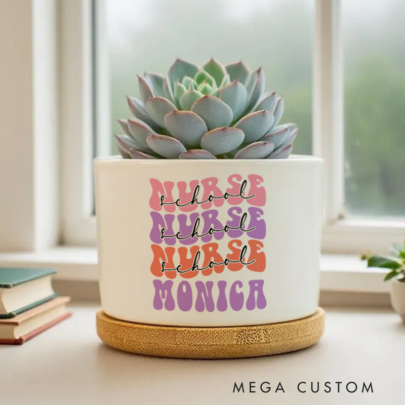 Personalized Nurse Planter School Nurse Design Custom Flower Pot