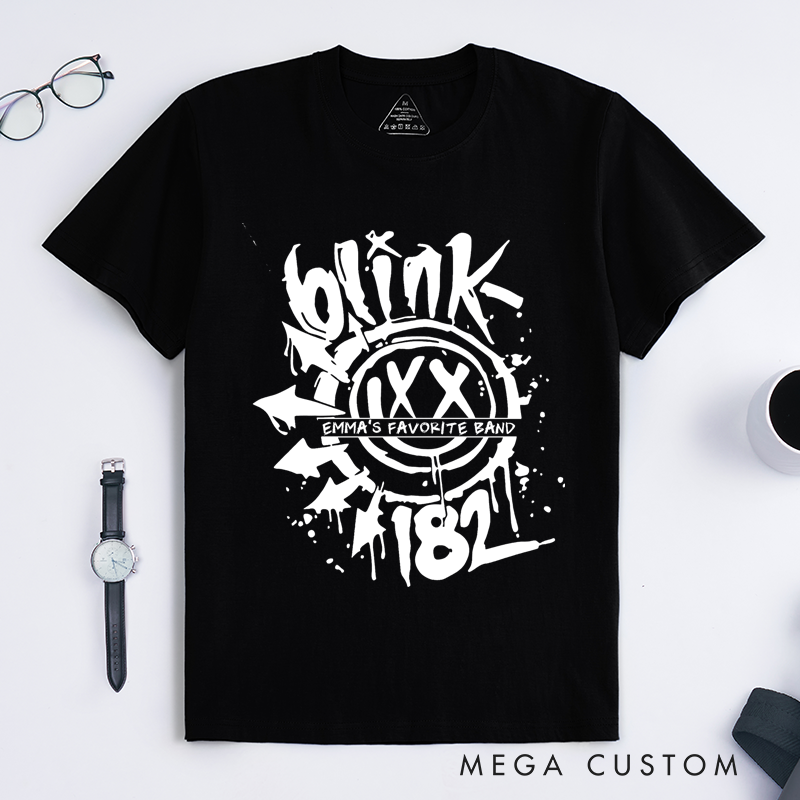 Personalised Classic T-Shirts Bold Graffiti Smiley Face Graphic T Shirt Perfect for Pop Punk and Alternative Rock Fans T-Shirt