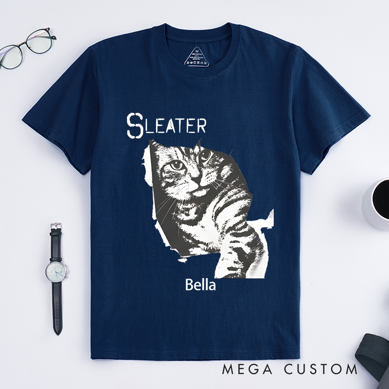 Personalized Classic T-Shirts Retro Cat Tee Indie Rock Band and Post Punk Shirt