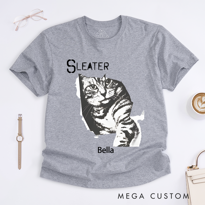 Personalized Classic T-Shirts Retro Cat Tee Indie Rock Band and Post Punk Shirt