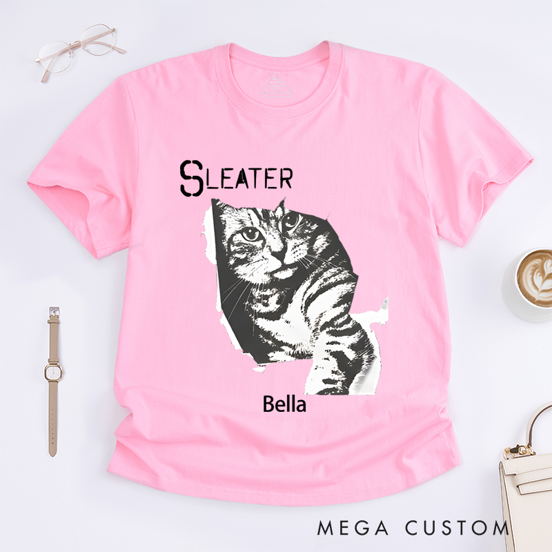 Personalized Classic T-Shirts Retro Cat Tee Indie Rock Band and Post Punk Shirt