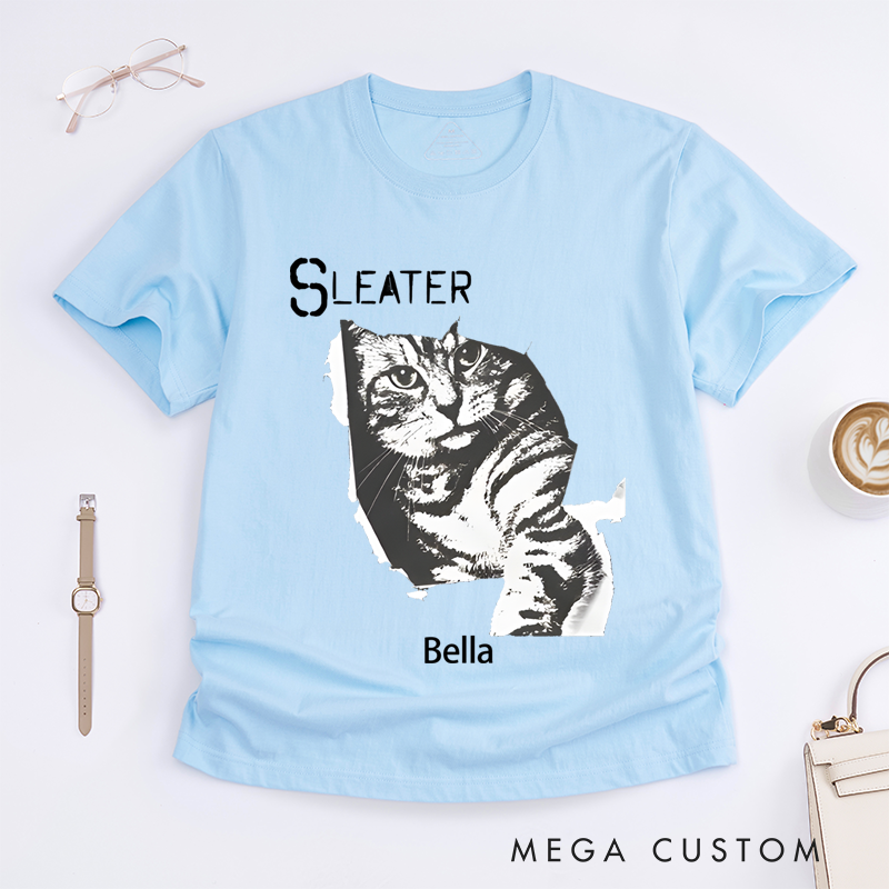 Personalized Classic T-Shirts Retro Cat Tee Indie Rock Band and Post Punk Shirt