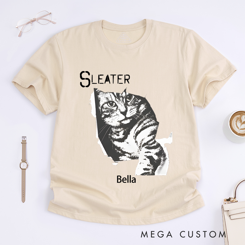 Personalized Classic T-Shirts Retro Cat Tee Indie Rock Band and Post Punk Shirt