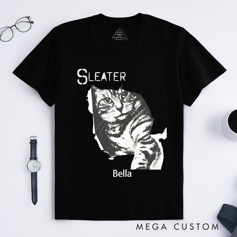 Personalized Classic T-Shirts Retro Cat Tee Indie Rock Band and Post Punk Shirt