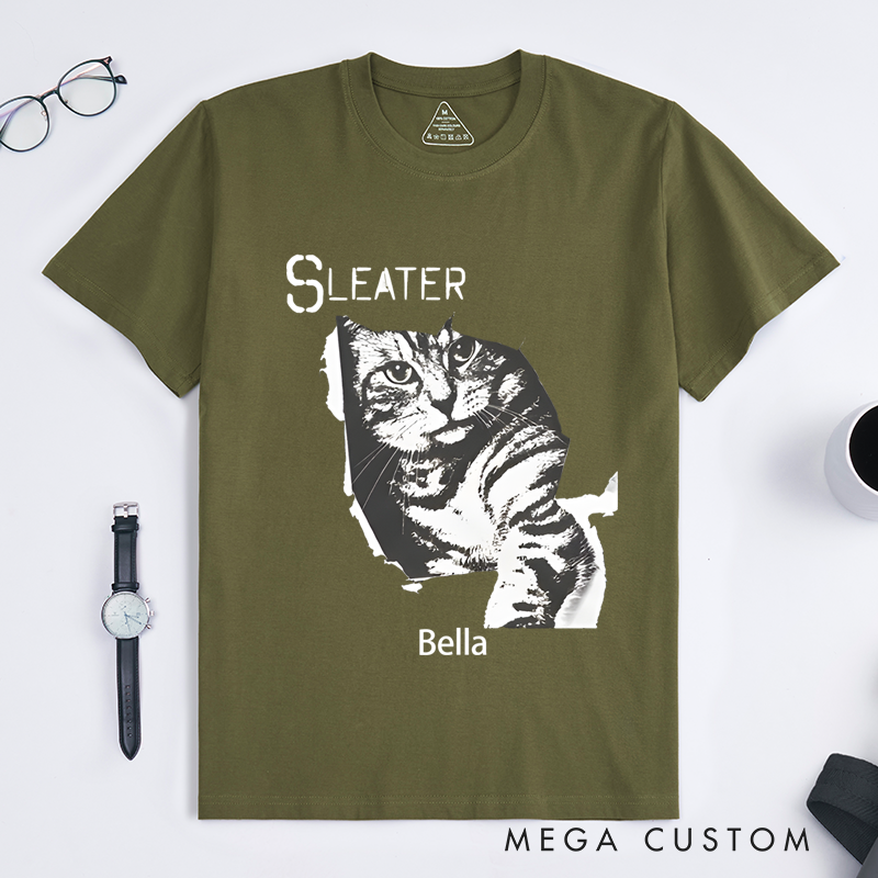 Personalized Classic T-Shirts Retro Cat Tee Indie Rock Band and Post Punk Shirt