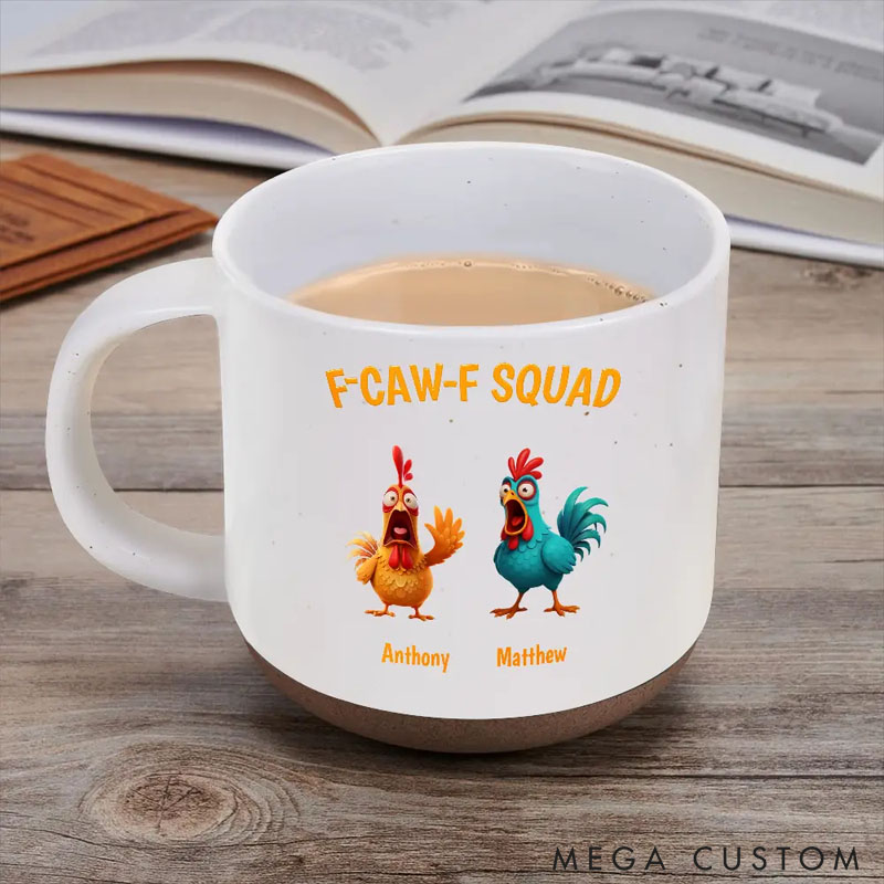 Personalized 3D Effect Funny Chickens F-CAW-F Squad Mug Gifts For Pet Lover For Chicken Lover