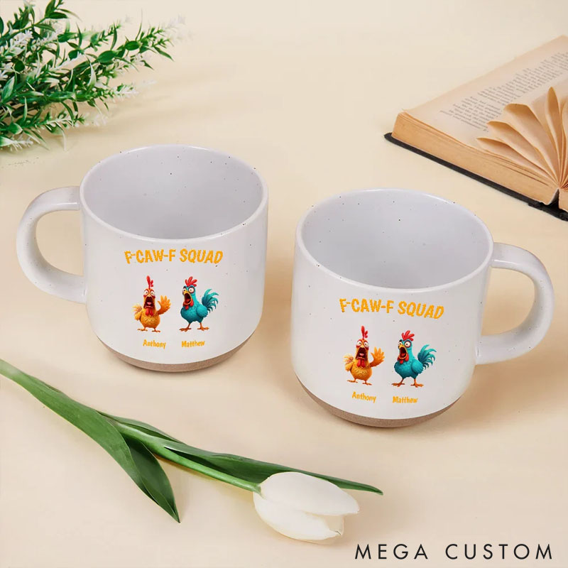 Personalized 3D Effect Funny Chickens F-CAW-F Squad Mug Gifts For Pet Lover For Chicken Lover
