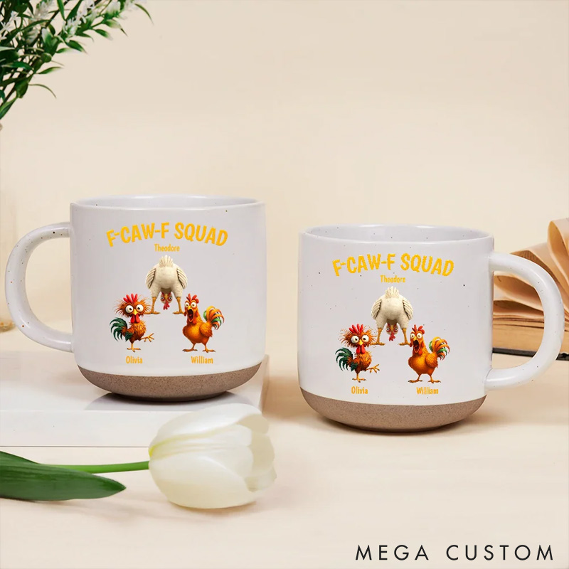 Personalized 3D Effect Funny Chickens F-CAW-F Squad Mug Gifts For Pet Lover For Chicken Lover