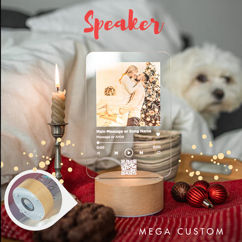 Personalized Acrylic Dad Photo Plaque from Daughter and Custom Song Plaque and LED Music and Personalized Gifts for Dad from Daughter