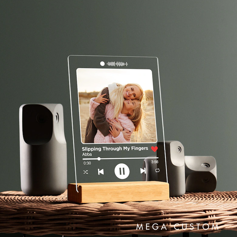 Personalized Acrylic Song Photo Plaque and Album Cover Music Playlist Picture Frame Sentimental Keepsake and Couple Songwriter Wedding Memory Gift