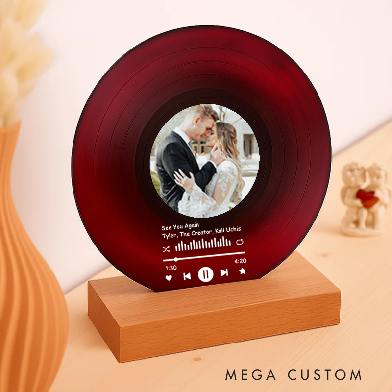 Personalized Acrylic Song Plaque and Couple Our Favourite Song Vinyl Record and Anniversary Wedding Best Friend Gift