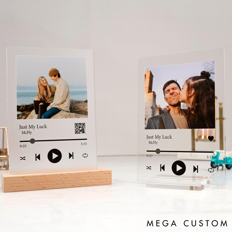 Personalized Acrylic Song Plaque and Couples Gift and Personalized Gifts for Lovers and Personalized Song Plaque with Photo and Music LED Light