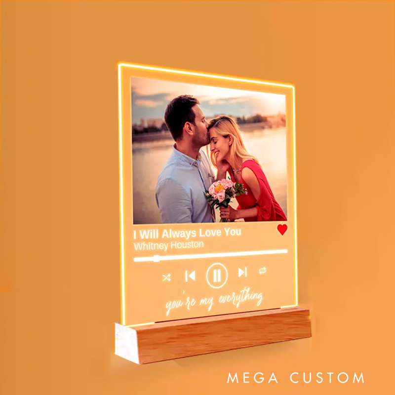 Personalized Acrylic Song Plaque and Couples Gift with Code and Text Couple Song Photo Bestie Music Plaque Last Minute Gift
