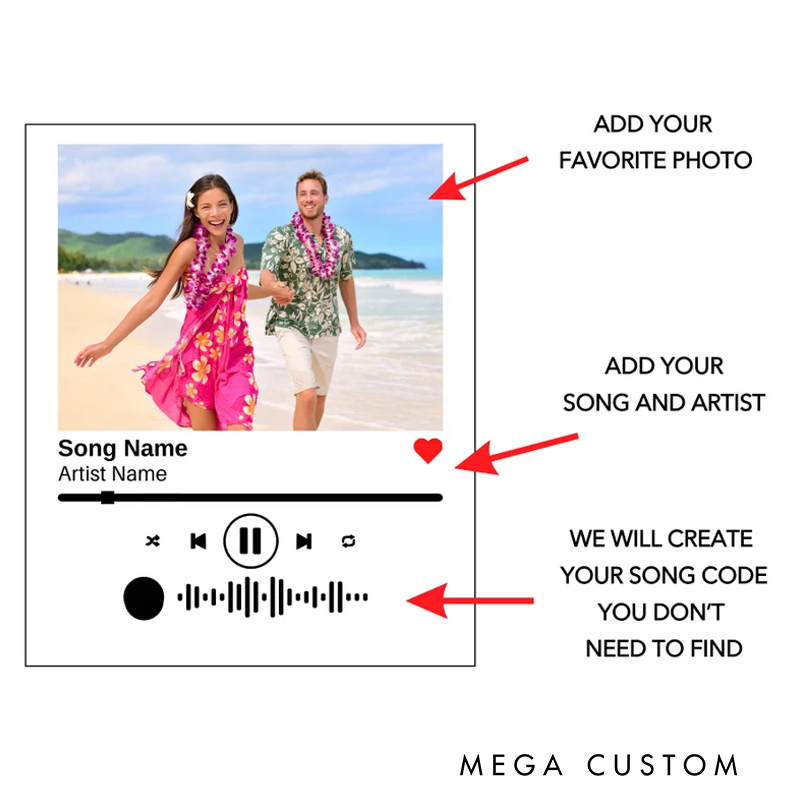 Personalized Acrylic Song Plaque and Couples Gift with Code and Text Couple Song Photo Bestie Music Plaque Last Minute Gift