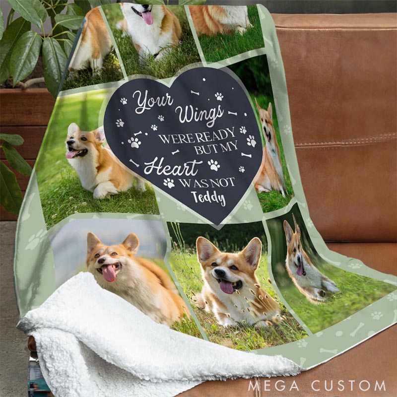 Personalized Bone Paw Print 8 Photos Soft Throw Blanket with Name Home Decor Daily Use Birthday Gift for Pet Owners