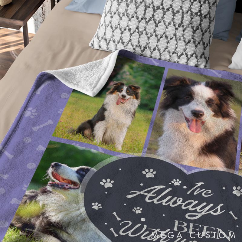 Personalized Bone Paw Print 8 Photos Soft Throw Blanket with Name Home Decor Daily Use Birthday Gift for Pet Owners
