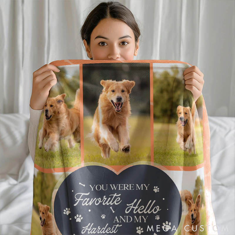 Personalized Bone Paw Print 8 Photos Soft Throw Blanket with Name Home Decor Daily Use Birthday Gift for Pet Owners