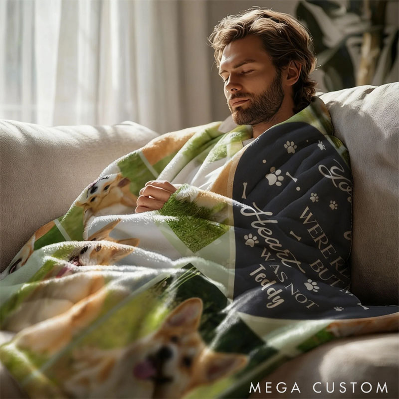 Personalized Bone Paw Print 8 Photos Soft Throw Blanket with Name Home Decor Daily Use Birthday Gift for Pet Owners