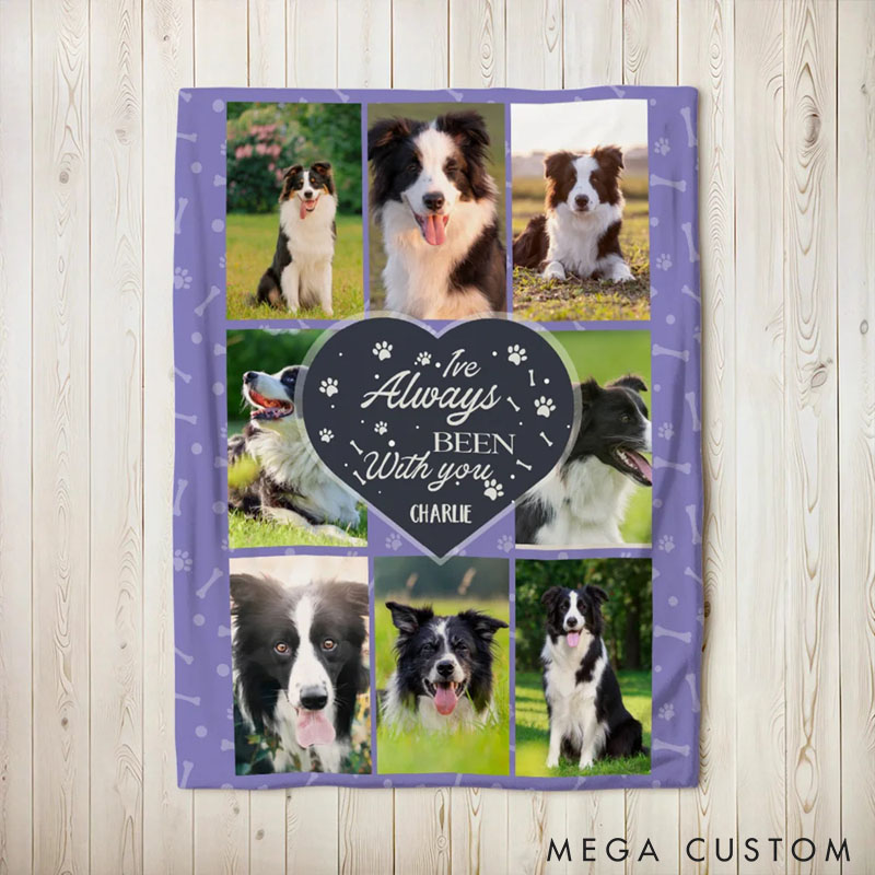 Personalized Bone Paw Print 8 Photos Soft Throw Blanket with Name Home Decor Daily Use Birthday Gift for Pet Owners