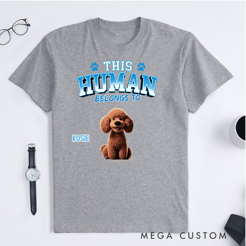 Personalized Cartoon Dog Lover This Human Belongs to T-Shirt