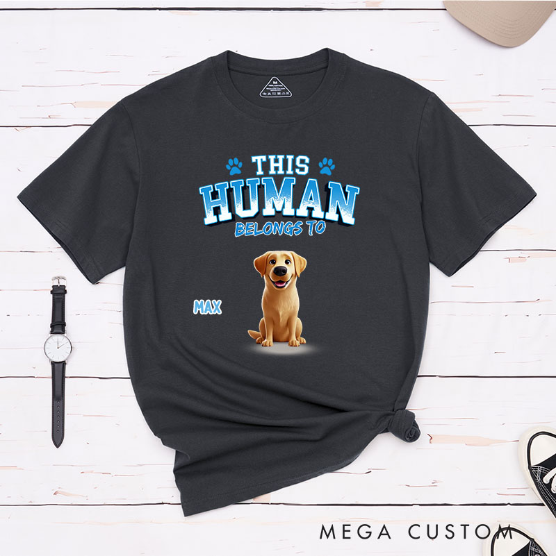 Personalized Cartoon Dog Lover This Human Belongs to T-Shirt