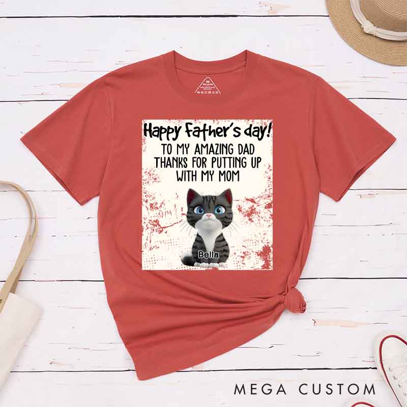 Personalized Cat Lover Amazing Cat Dad T-Shirt