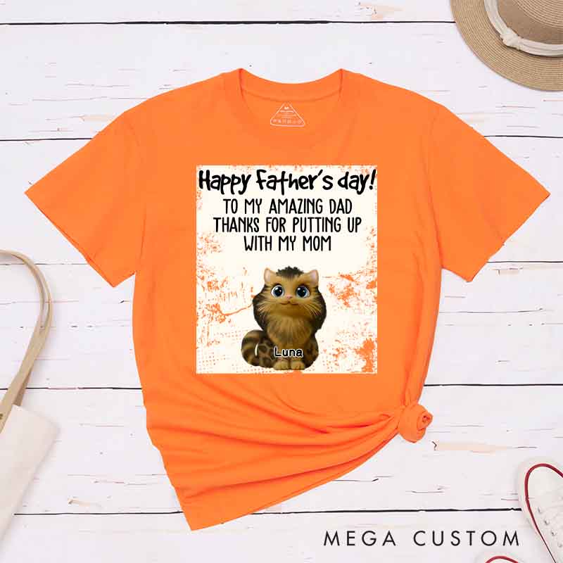 Personalized Cat Lover Amazing Cat Dad T-Shirt