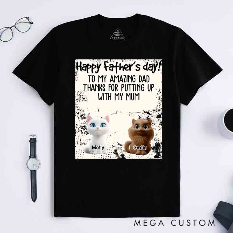 Personalized Cat Lover Amazing Cat Dad T-Shirt