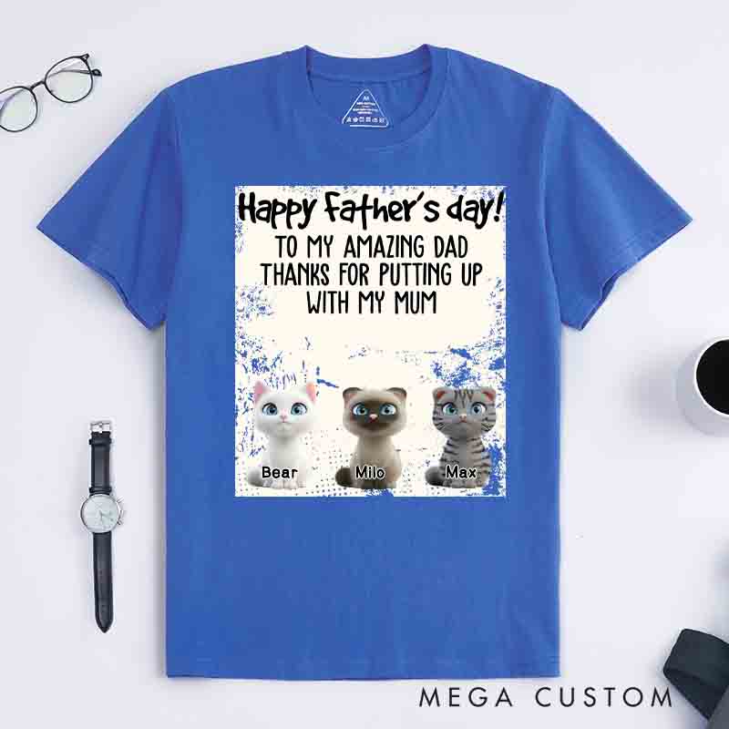 Personalized Cat Lover Amazing Cat Dad T-Shirt