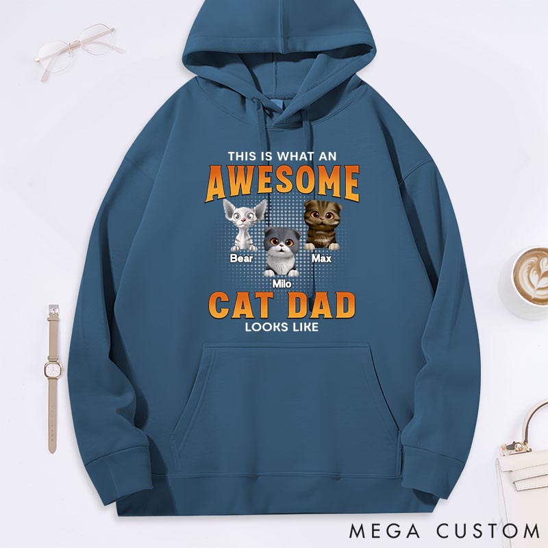 Personalized Cat Lover Awesome Cat Dad Classic Hoodies