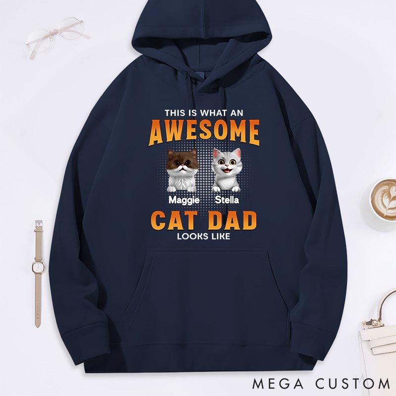 Personalized Cat Lover Awesome Cat Dad Classic Hoodies