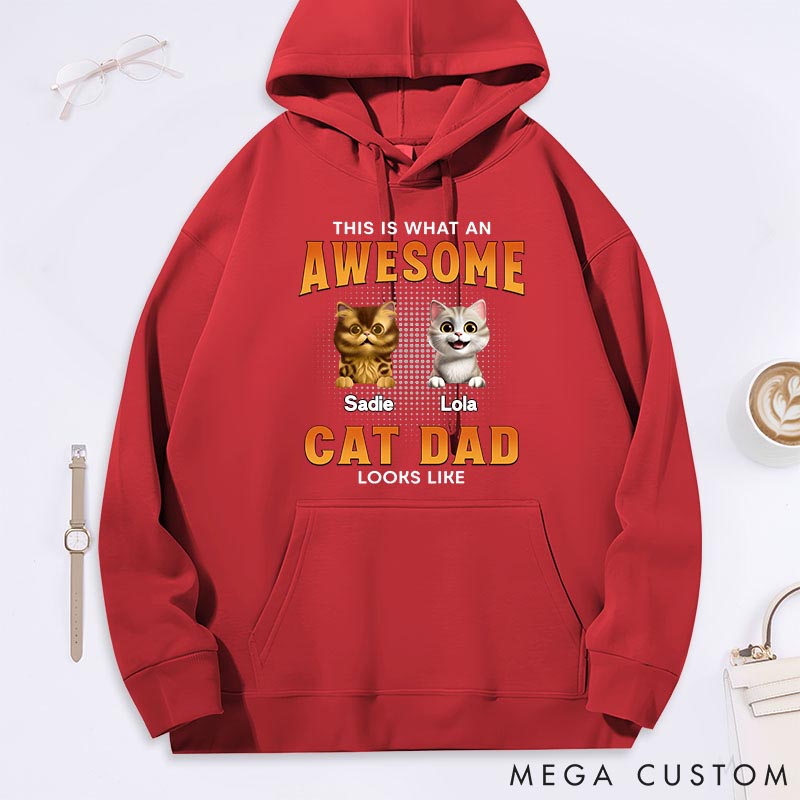 Personalized Cat Lover Awesome Cat Dad Classic Hoodies