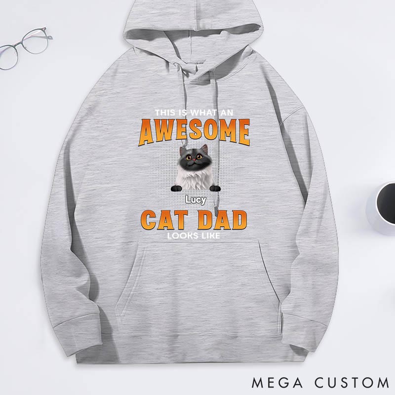 Personalized Cat Lover Awesome Cat Dad Classic Hoodies