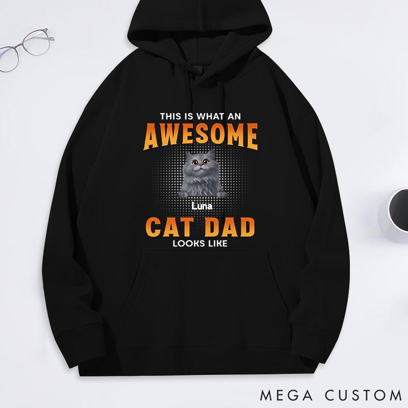 Personalized Cat Lover Awesome Cat Dad Classic Hoodies