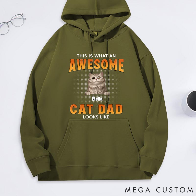 Personalized Cat Lover Awesome Cat Dad Classic Hoodies