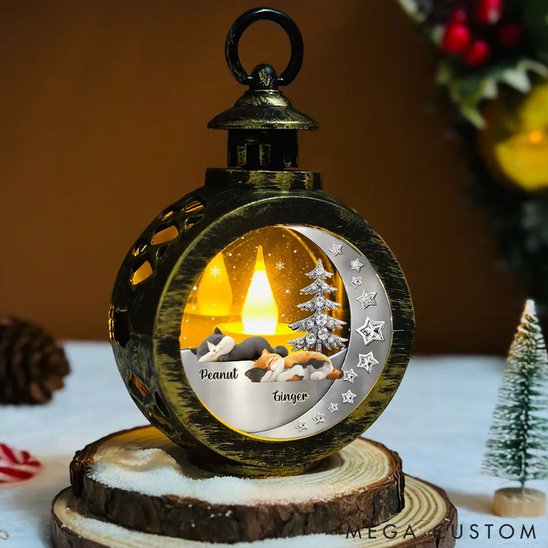 Personalized Cat Lover Beside My Cat Christmas Ornament