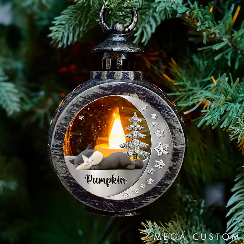 Personalized Cat Lover Beside My Cat Christmas Ornament