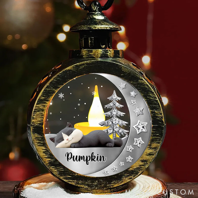 Personalized Cat Lover Beside My Cat Christmas Ornament