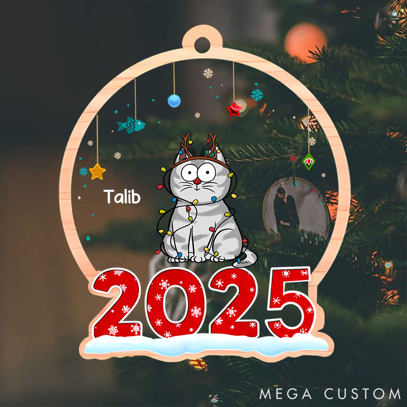 Personalized Cat Lover Best Cat Mom Christmas Ornament