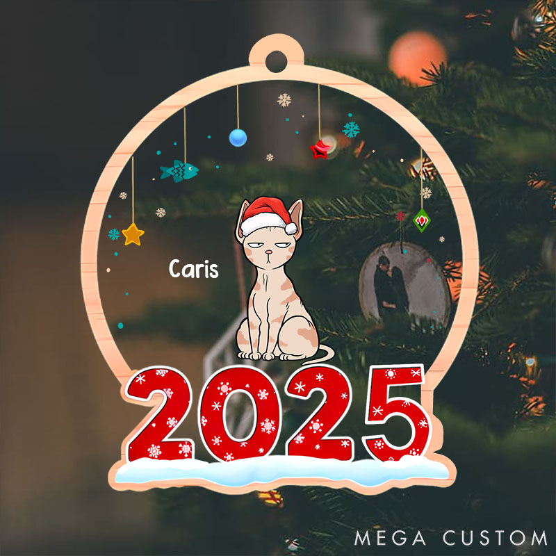 Personalized Cat Lover Best Cat Mom Christmas Ornament