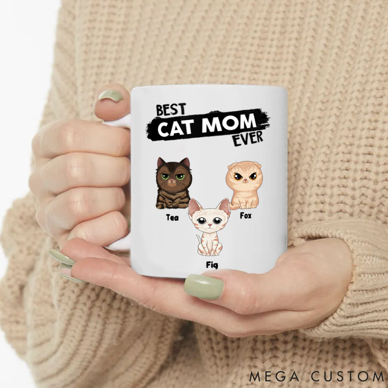 Personalized Cat Lover Best Cat Mom Ever Mugs