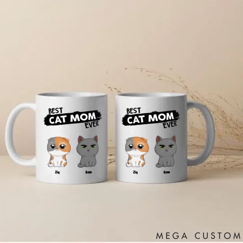 Personalized Cat Lover Best Cat Mom Ever Mugs