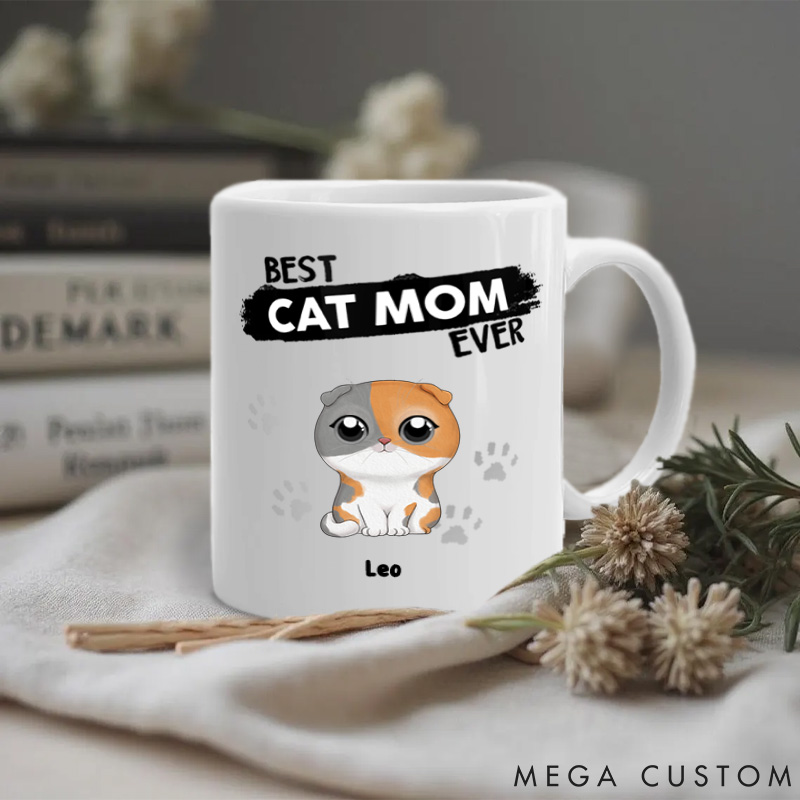 Personalized Cat Lover Best Cat Mom Ever Mugs