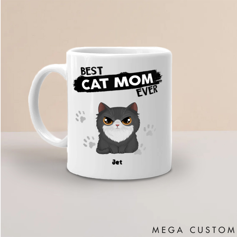 Personalized Cat Lover Best Cat Mom Ever Mugs